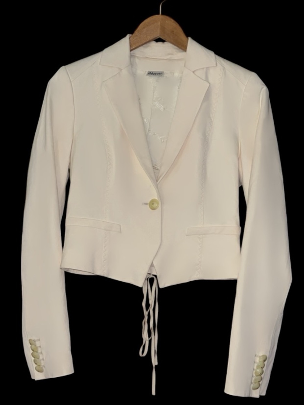 Rare Vintage Wolford Crop Corset Back Cream Coloured Blazer Size 6
